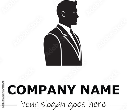 a man silhouette black and white for logo company vector image