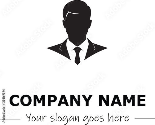 a man silhouette black and white for logo company vector image