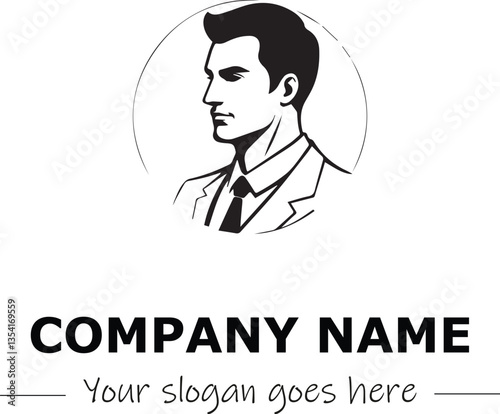 a man silhouette black and white for logo company vector image