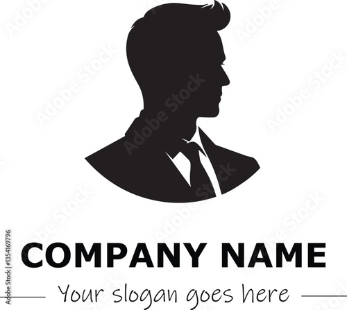 a man silhouette black and white for logo company vector image
