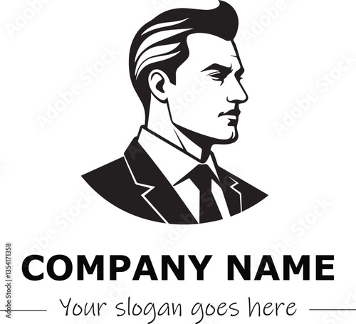 a man silhouette black and white for logo company vector image