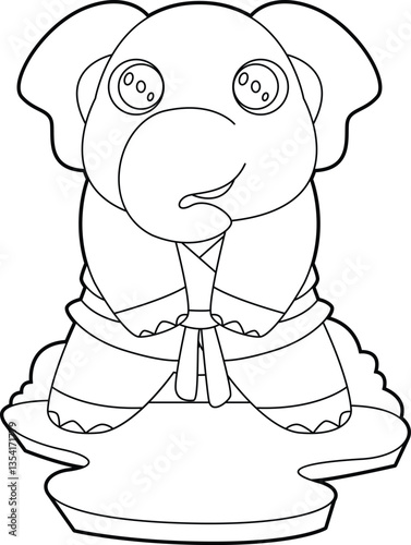 Elephant Martial arts Karate Animal Vector Graphic Art Illustration