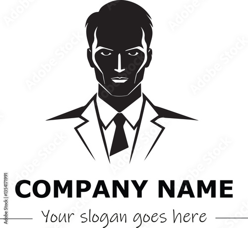 a man silhouette black and white for logo company vector image