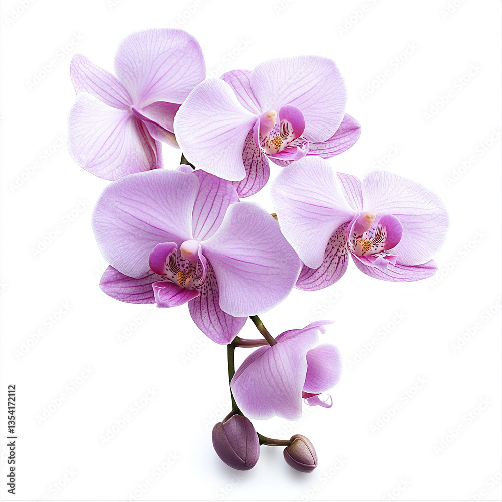 Delicate pink orchids isolated on white background Delicate pink orchids isolated on white background