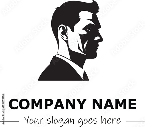a man silhouette black and white for logo company vector image
