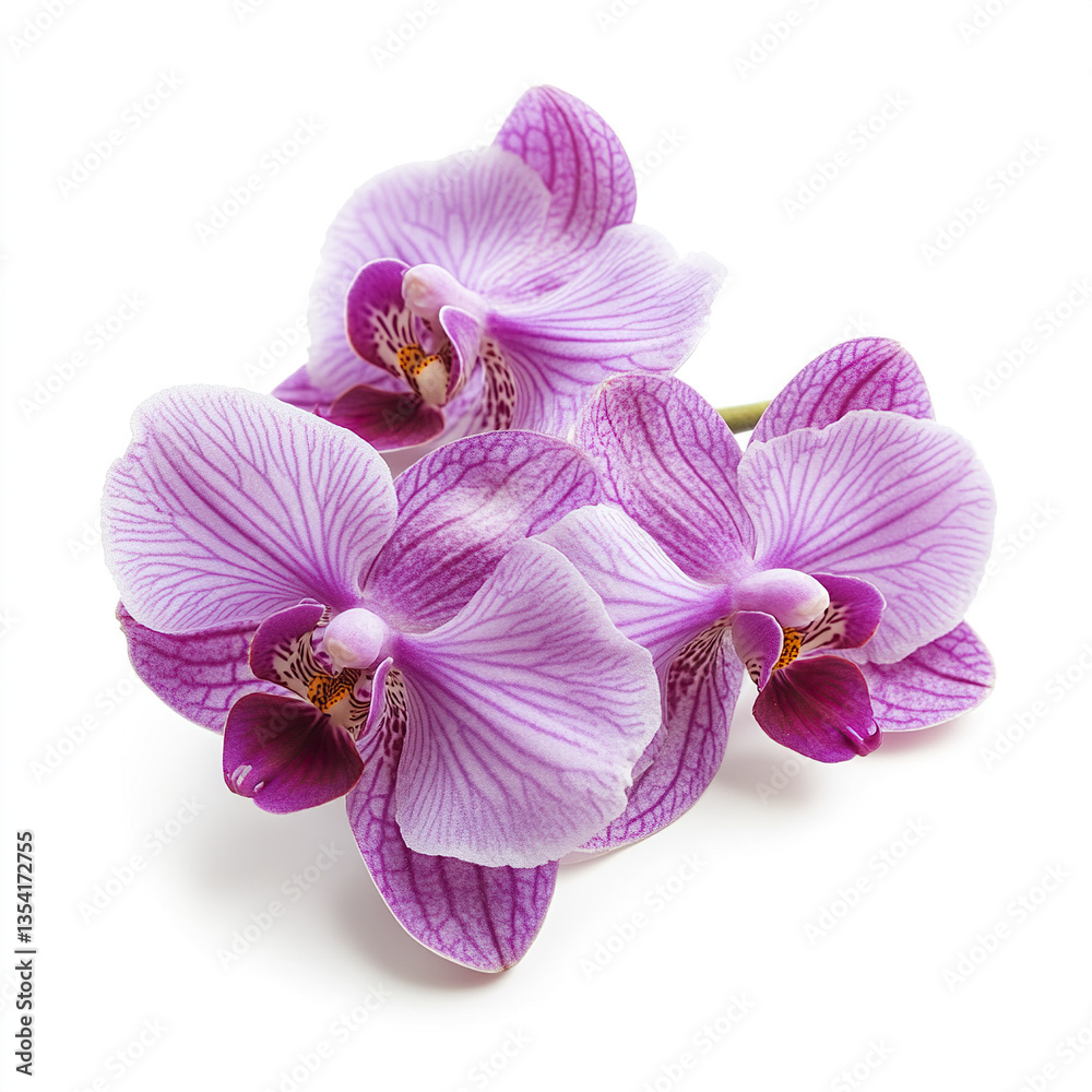 Purple orchid flowers isolated on white background Purple orchid flowers isolated on white background