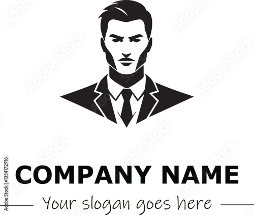 a man silhouette black and white for logo company vector image