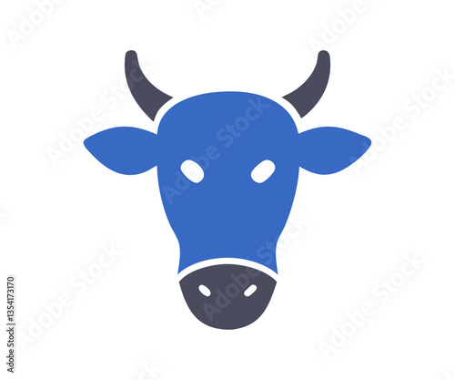 Bull head silhouette. Bull icon vector, filled flat sign, Symbol, logo illustration