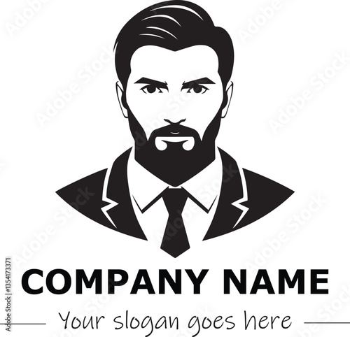 a man silhouette black and white for logo company vector image