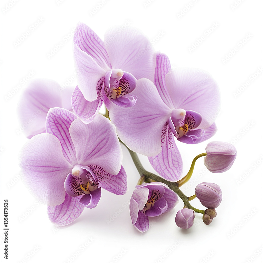 Obraz premium Pink orchid flowers isolated on white background