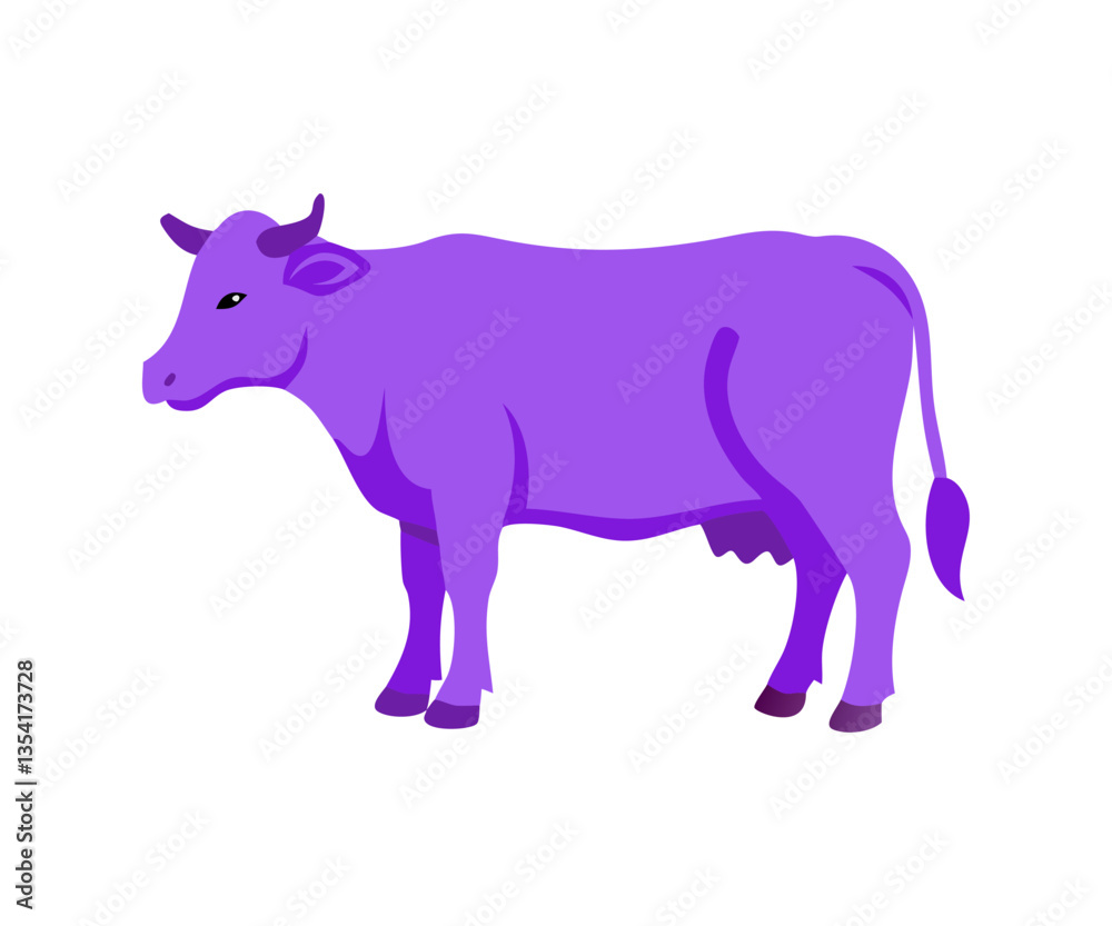 Obraz premium Purple Cow vector illustration