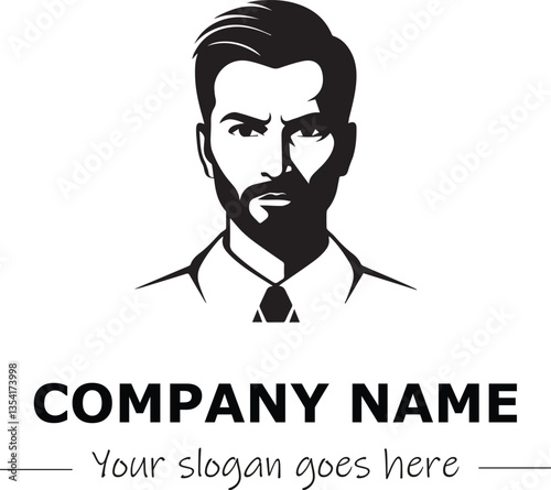 a man silhouette black and white for logo company vector image