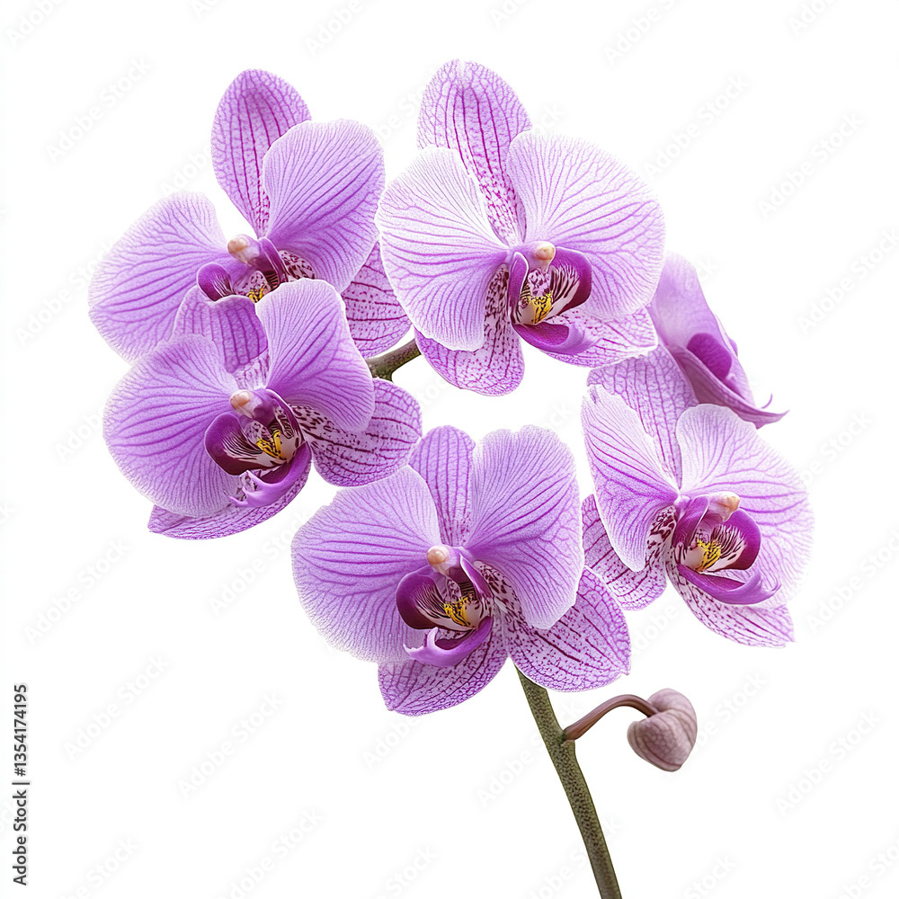 Purple orchid flowers isolated on white background Purple orchid flowers isolated on white background