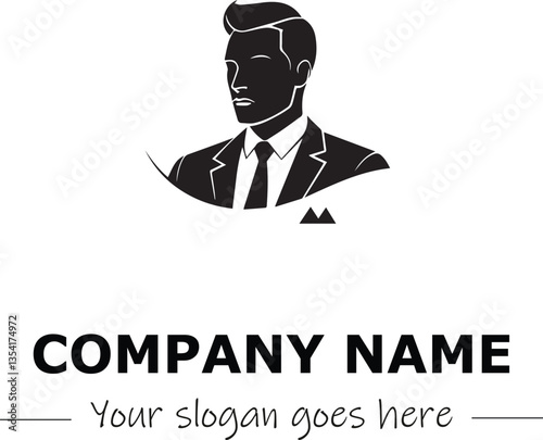 a man silhouette black and white for logo company vector image
