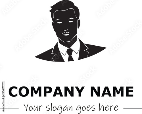 a man silhouette black and white for logo company vector image