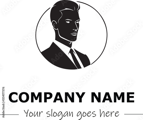a man silhouette black and white for logo company vector image