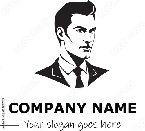 a man silhouette black and white for logo company vector image