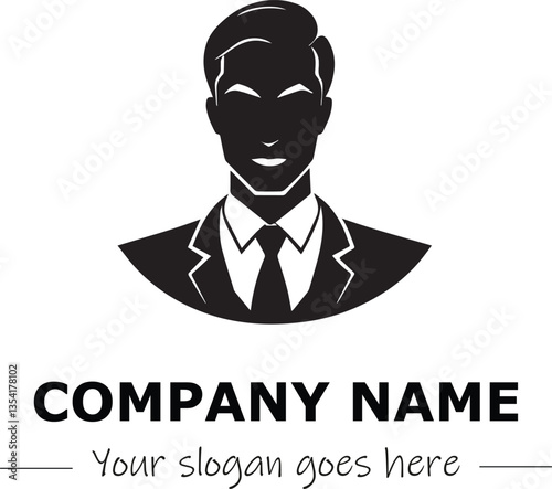 a man silhouette black and white for logo company vector image