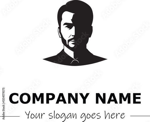 a man silhouette black and white for logo company vector image