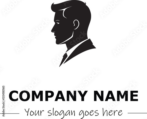a man silhouette black and white for logo company vector image