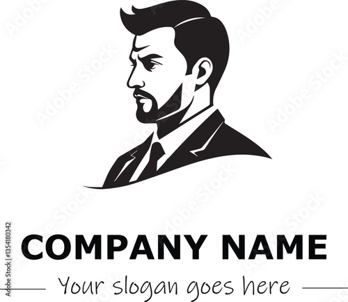 a man silhouette black and white for logo company vector image