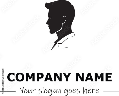 a man silhouette black and white for logo company vector image