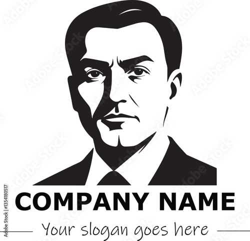 a man silhouette black and white for logo company vector image