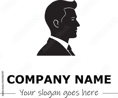 a man silhouette black and white for logo company vector image