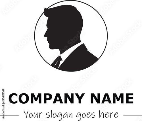 a man silhouette black and white for logo company vector image