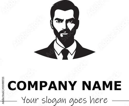 a man silhouette black and white for logo company vector image