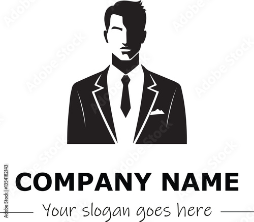 a man silhouette black and white for logo company vector image