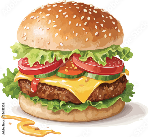 hamburger isolated on white
