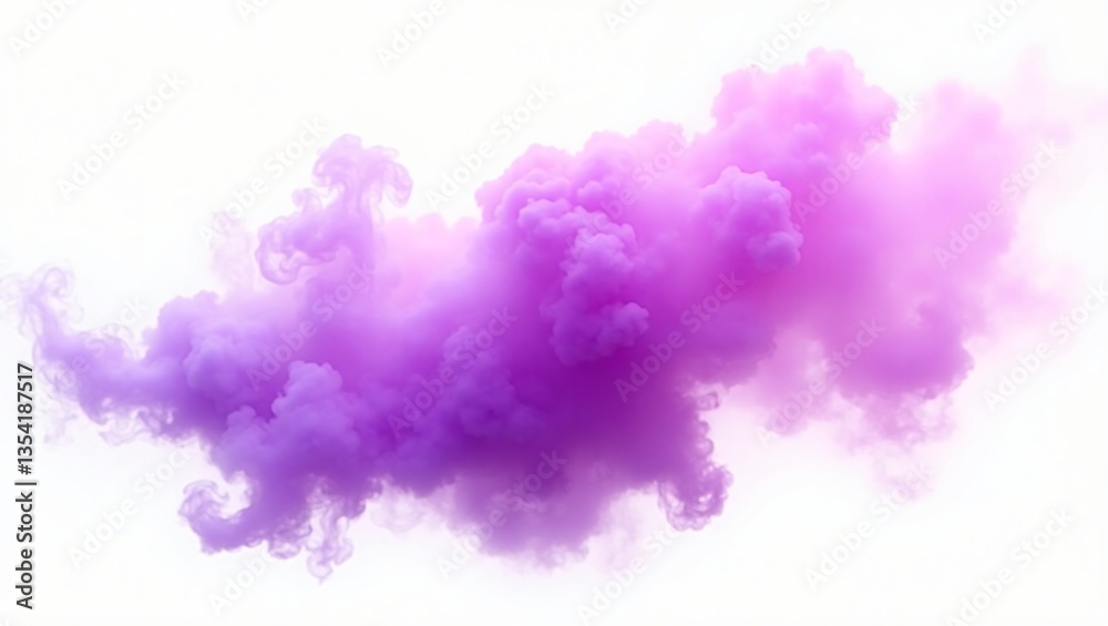 Fototapeta premium Abstract blue and purple smoke on white background.
