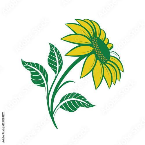 Golden Glow Sunflower Silhouette