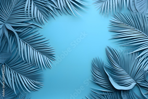 A vibrant, minimalist design featuring a light, pastel blue color palette
