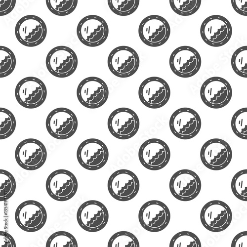 Cabin window with water waves solid seamless pattern, cruise ship interior theme. Vector graphics. Round window with sea wave sign with background, repeat glyph icon.