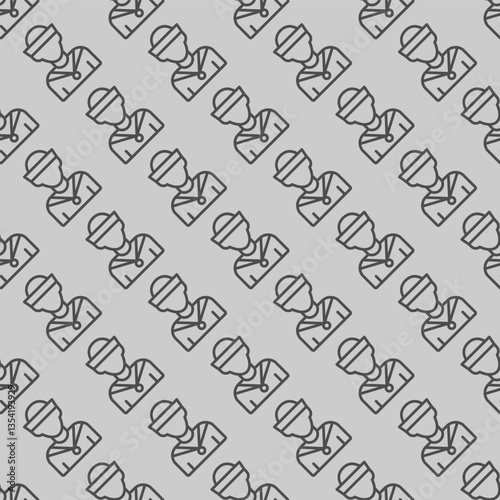 Sailor man line seamless pattern, marine port theme. Vector graphics. Ship cabin worker boy, young man avatar sign with background, repeat line icon.