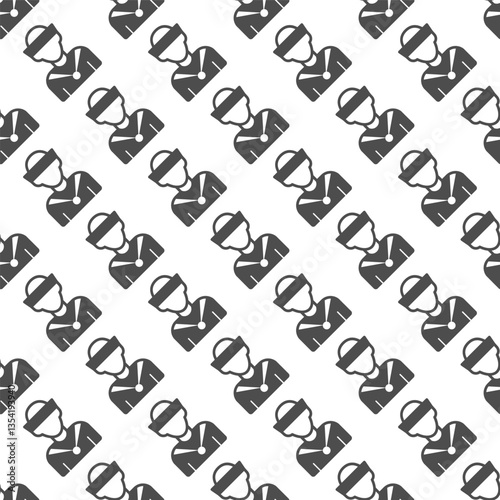 Sailor man solid seamless pattern, marine port theme. Vector graphics. Ship cabin worker boy, young man avatar sign with background, repeat glyph icon.