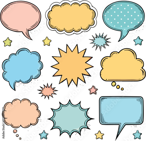 set of speech bubbles
