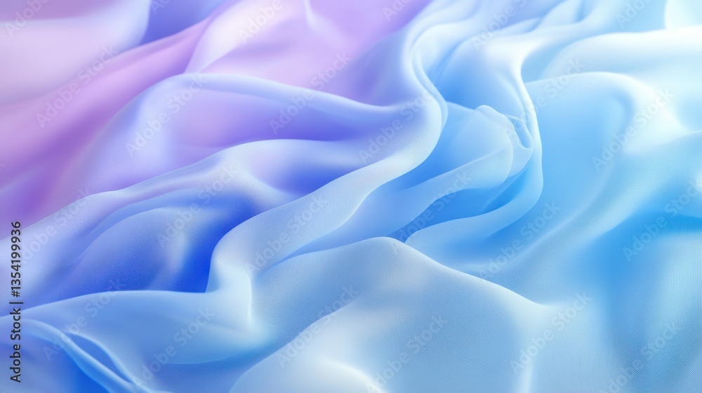 Obraz premium Soft Waves: Abstract textile in soft, flowing forms, a dreamscape of fabric. Capture a visual poem, showcasing a harmonious interplay of light and shadow.