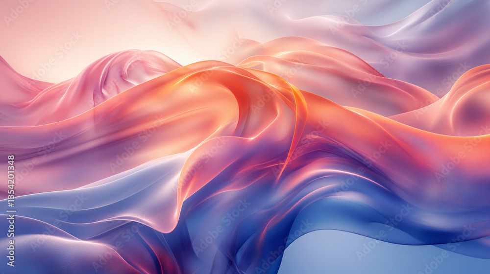 Elegant Abstract Silk Waves in Soft Pastel Light Elegant Abstract Silk Waves in Soft Pastel Light
