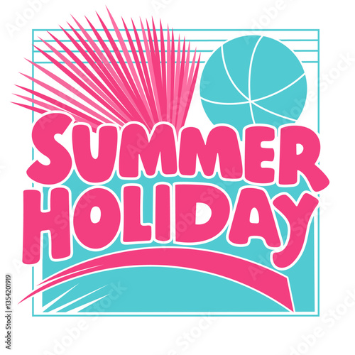 Summer Holiday Text Effekt Pastellrosa Postkarte 