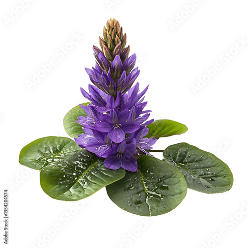 A Bright Purple Pickerelweed Flower Blooming Isolated on Transparent Background