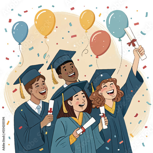 group of happy students
