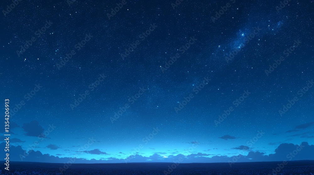 Fototapeta premium background wallpaper beautiful night sky with starry night illustration digital art painting artwork