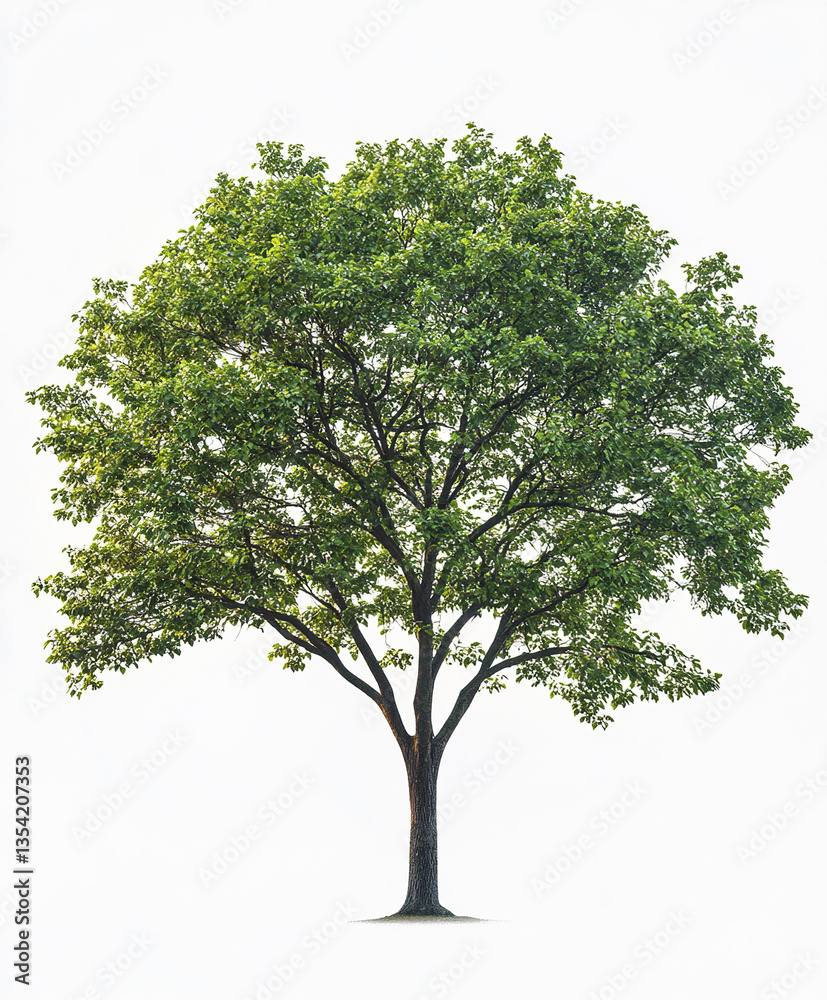 Obraz premium lush green tree isolated on white background