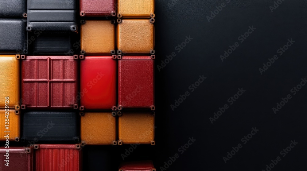 Stacked shipping containers in various colors (1) Stacked shipping containers in various colors (1)