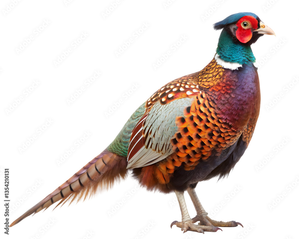 Fototapeta premium male european pheasant in front on a transparent background