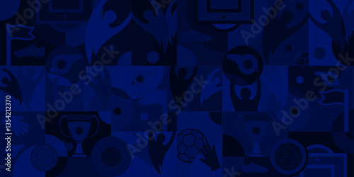 Soccer blue background, vector illustration