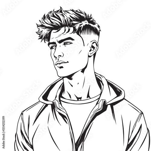 Continuous one line art drawing man face design vector illustration.